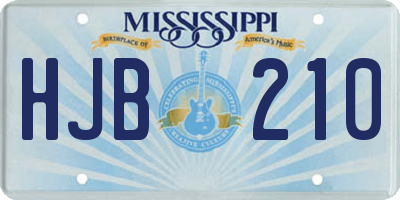 MS license plate HJB210