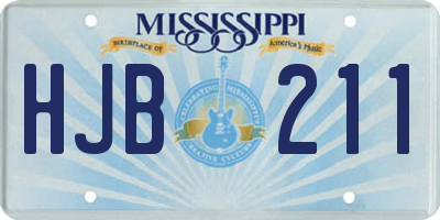 MS license plate HJB211