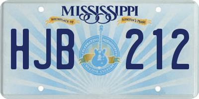 MS license plate HJB212
