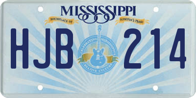 MS license plate HJB214