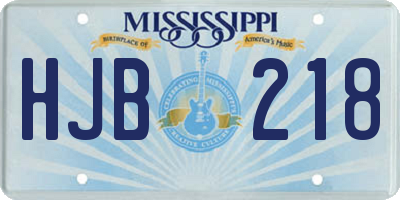 MS license plate HJB218