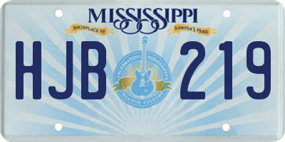 MS license plate HJB219