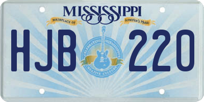 MS license plate HJB220