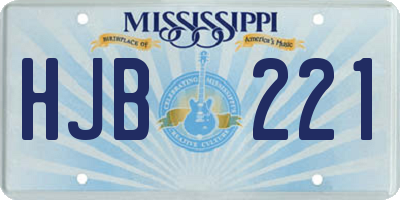 MS license plate HJB221