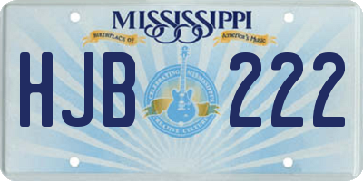 MS license plate HJB222