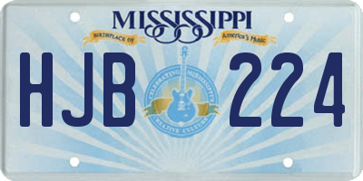 MS license plate HJB224
