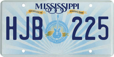 MS license plate HJB225