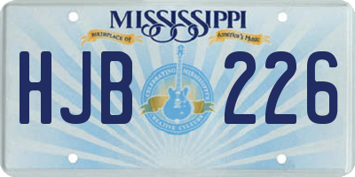 MS license plate HJB226
