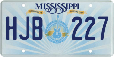 MS license plate HJB227