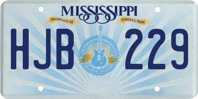 MS license plate HJB229