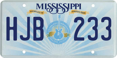 MS license plate HJB233