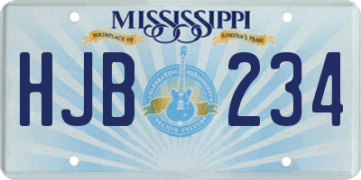 MS license plate HJB234