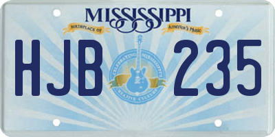 MS license plate HJB235