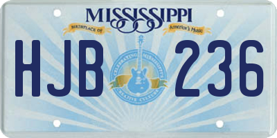 MS license plate HJB236