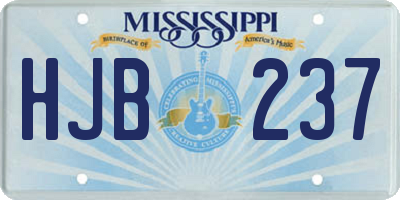 MS license plate HJB237