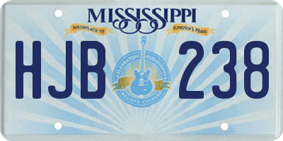 MS license plate HJB238
