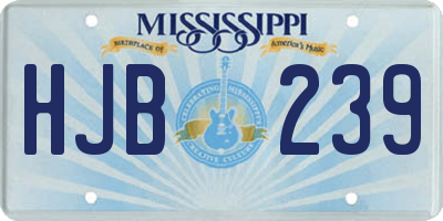 MS license plate HJB239