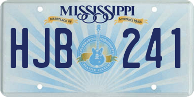 MS license plate HJB241