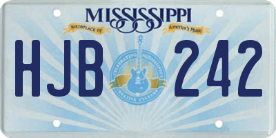 MS license plate HJB242