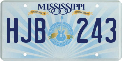 MS license plate HJB243