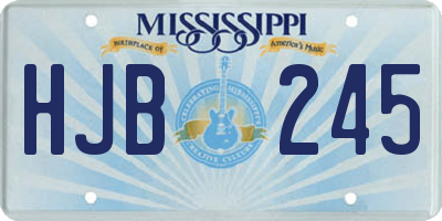 MS license plate HJB245