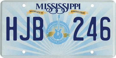 MS license plate HJB246