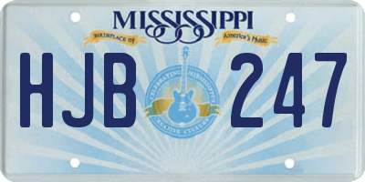 MS license plate HJB247