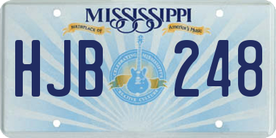 MS license plate HJB248
