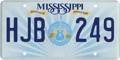 MS license plate HJB249