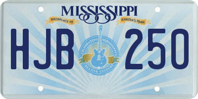 MS license plate HJB250