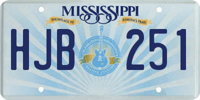 MS license plate HJB251