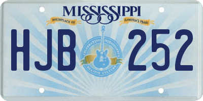 MS license plate HJB252