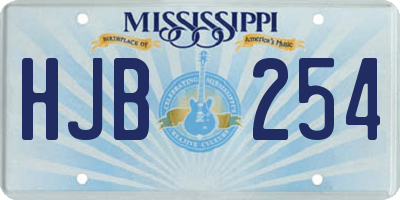 MS license plate HJB254