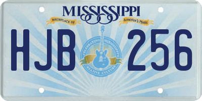 MS license plate HJB256