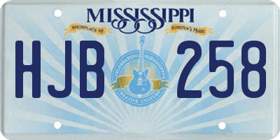 MS license plate HJB258