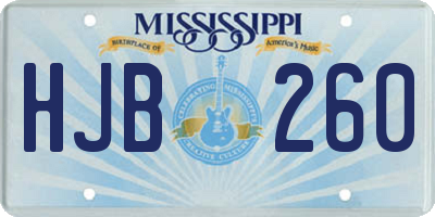 MS license plate HJB260