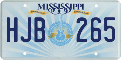 MS license plate HJB265