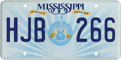 MS license plate HJB266