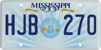 MS license plate HJB270