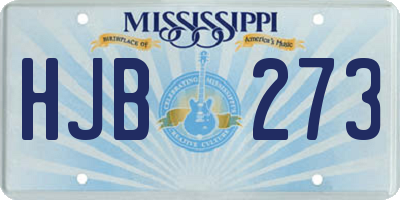 MS license plate HJB273
