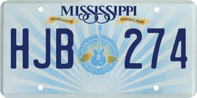 MS license plate HJB274