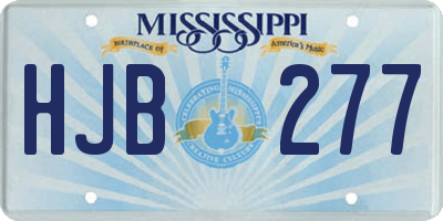 MS license plate HJB277