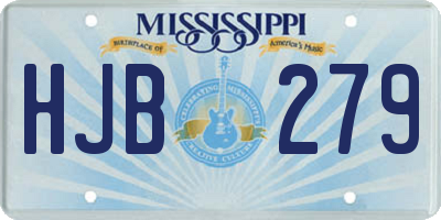 MS license plate HJB279