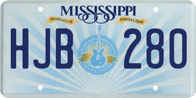 MS license plate HJB280