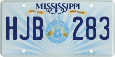 MS license plate HJB283