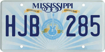 MS license plate HJB285