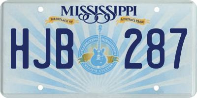 MS license plate HJB287
