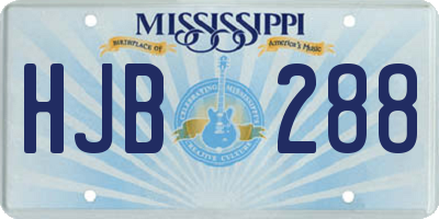 MS license plate HJB288