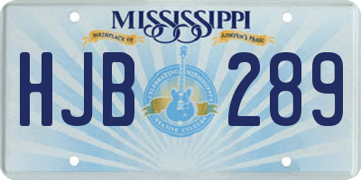 MS license plate HJB289