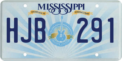 MS license plate HJB291